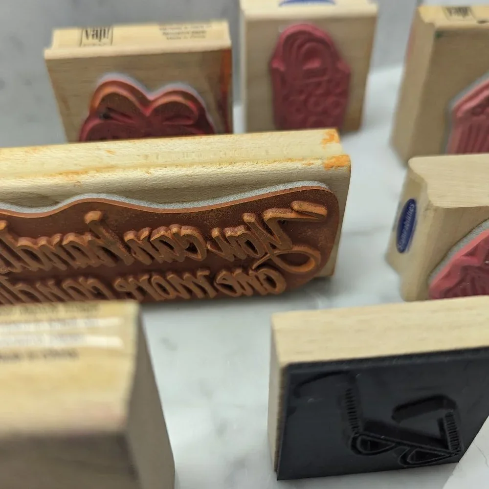 Bundle of 9 Rubber Stamps Mixed Brands Crafts Scrapbooking